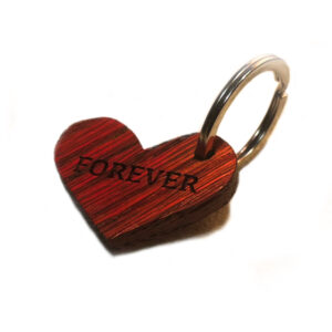 Custom Engraved Wood Heart Keychain
