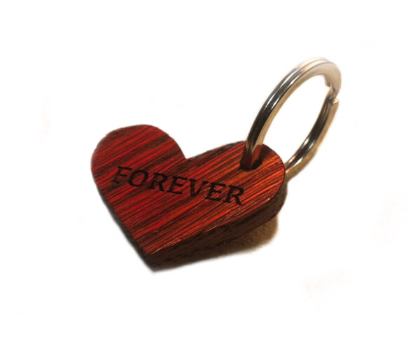 Custom Engraved Wood Heart Keychain